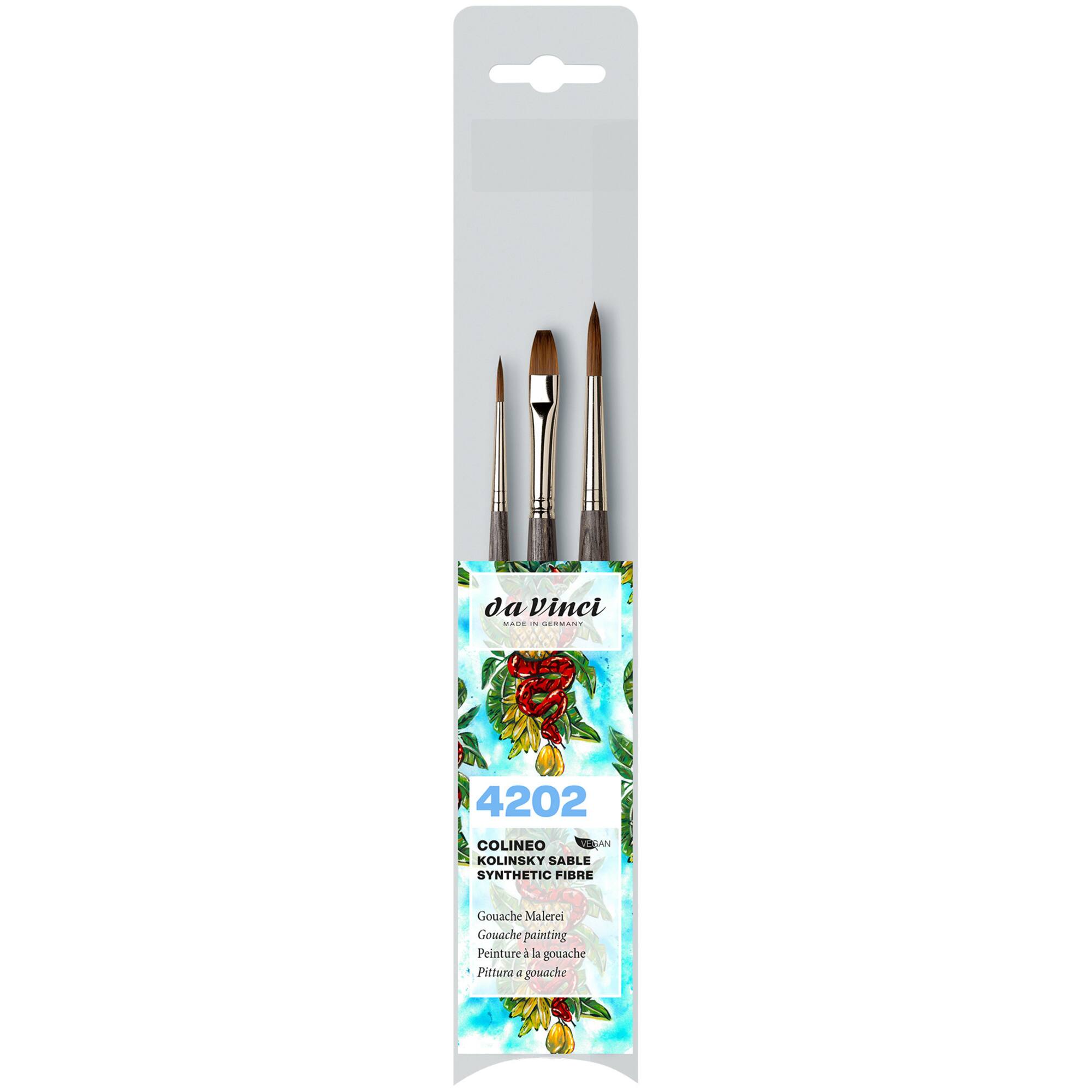 da Vinci COLINEO 3 Piece Synthetic Red Sable Brush Set